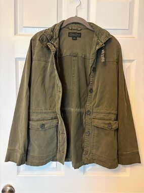 Lucky Brand Olive Green Military Field Jacket with Hood